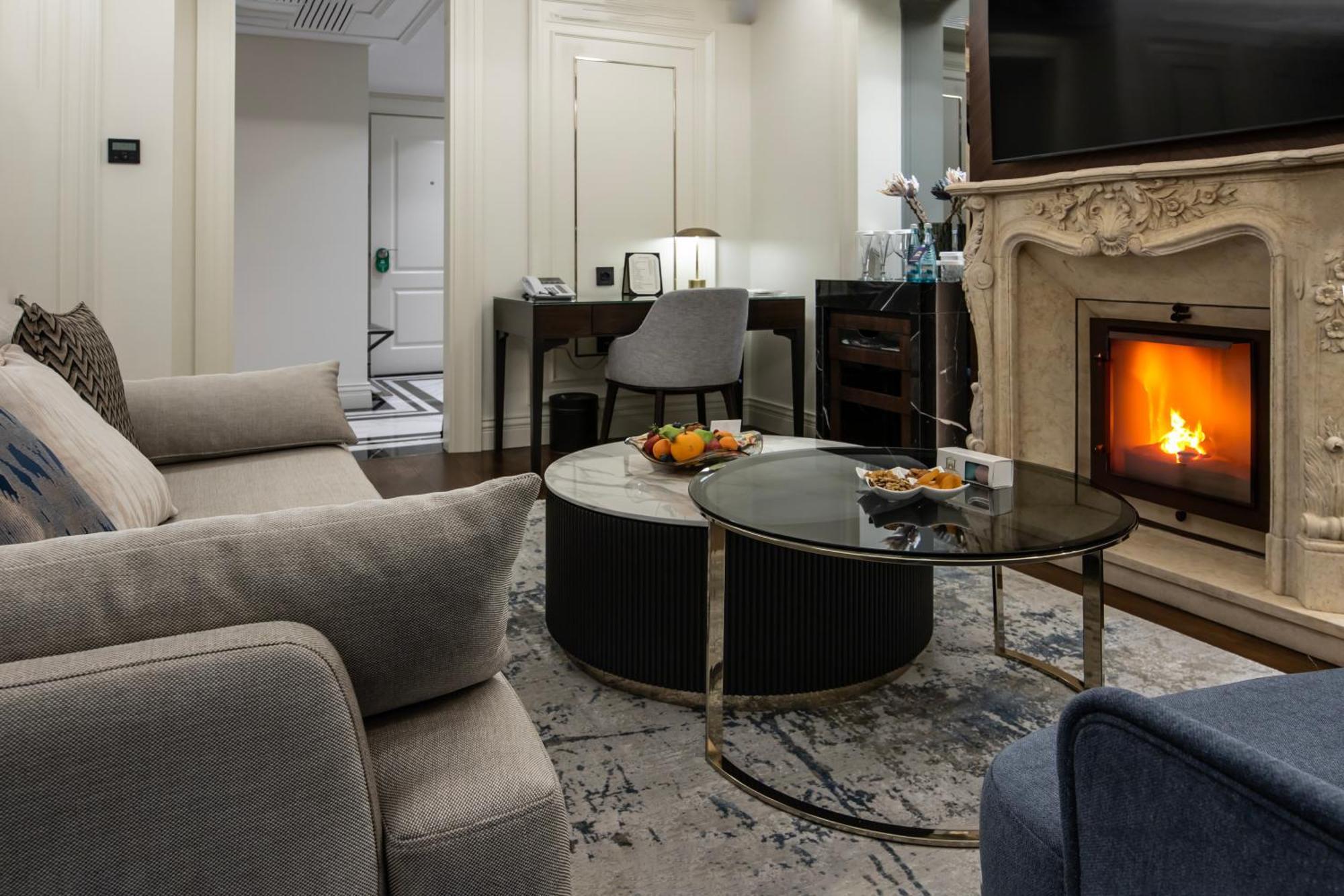 Xheko Imperial Luxury Hotel & Spa Tirana Exterior photo A living room in a suite at the Ritz-Carlton, Moscow